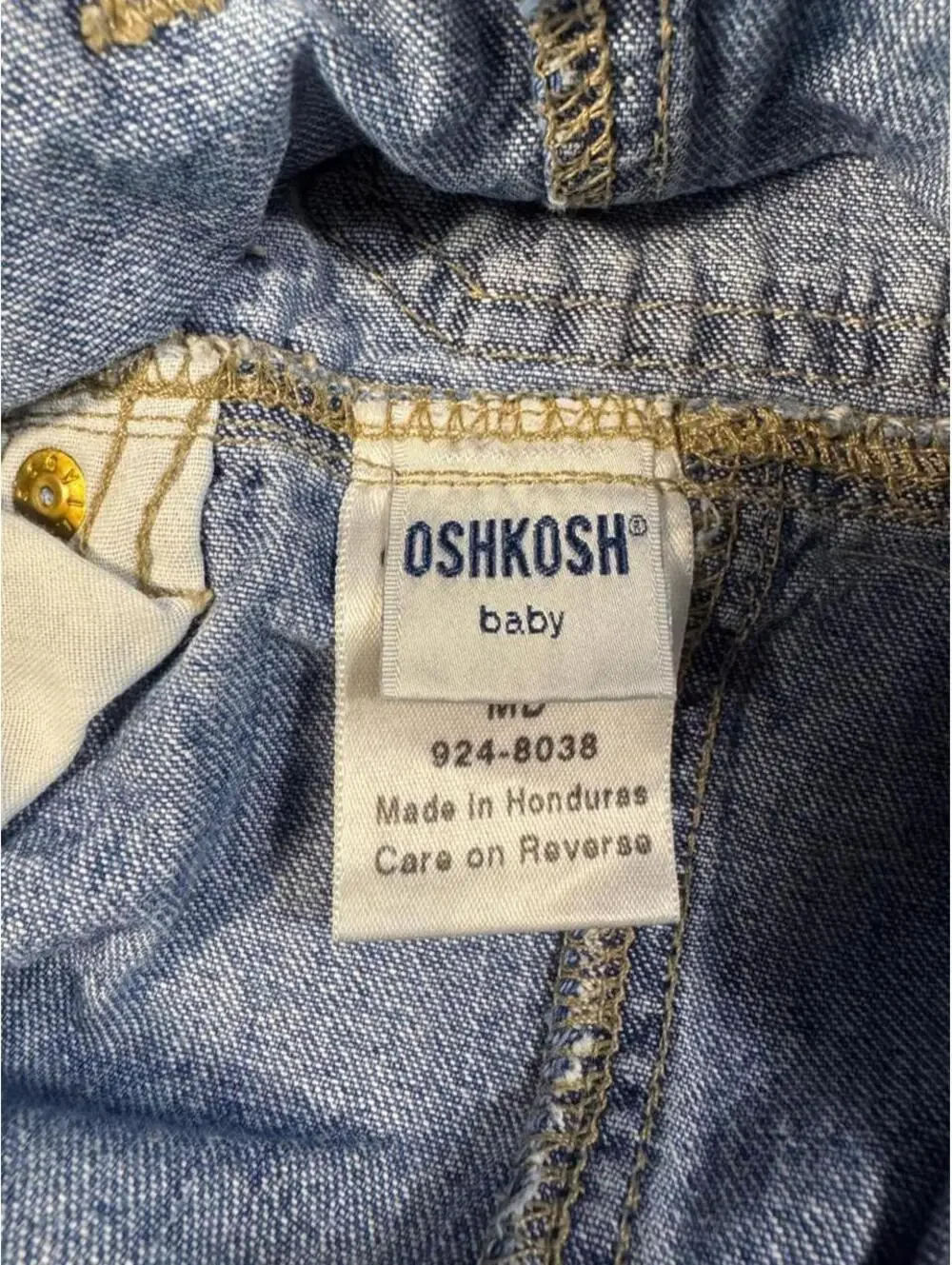 Vintage 90s OshKosh B’gosh Baby Denim Overall Jumper Dress Medium